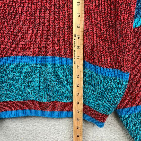 Vintage 90's BRITTANIA Blue Red Striped Knitted Sweater Size L - Picture 5 of 8